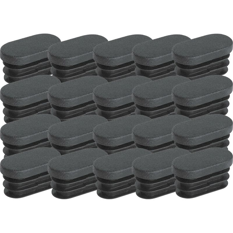 Möbelbeinkappen – Ovale, Rutschfeste Kunststoffkappen – Für Stühle Und Trampoline – 15 X 30 Mm – 20 Stück