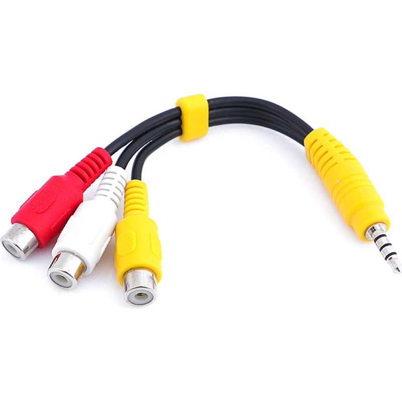 Av-adapterkabel – 3,5-mm-klinkenstecker Auf 3 Cinch-buchsen – Für Fernseher – 23 Cm