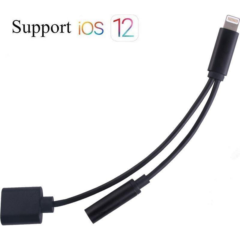 Lightning-auf-3,5-mm-klinkenadapter – Gleichzeitiges Laden Und Audioausgabe – Kompatibel Mit Iphone 11, Xs, Xr, X, 7 Und 8 – 5 V, 2,4 A – Aux-kabel