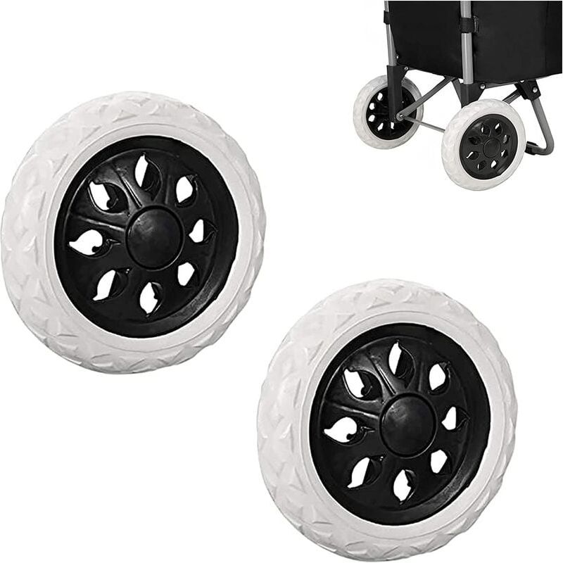 Einkaufswagenräder – 2 Stück – 100 Mm Durchmesser – 8 Mm Achse – Aus Eva Und Schaumgummi – Rutschfest – Für Supermarkt- Und Gepäckwagen