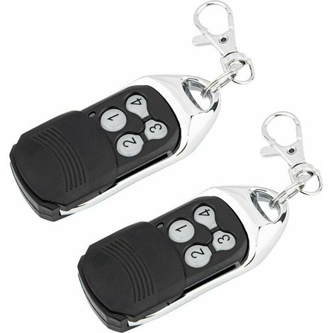 Télécommande Universelle À Copie - 4 Boutons - Fréquence 270-434 Mhz - Compatible Télécommandes Code Roulant Et Moteurs - Lot De 2