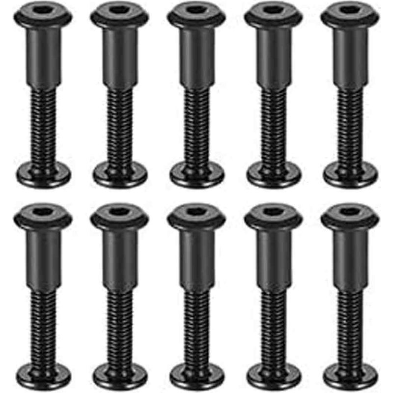 M4 X 30 Mm Verbindungsschrauben – M4 Innensechskantmuttern – Edelstahl A2 V2a, Schwarz Oxidiert – Für Möbel Und Bastelarbeiten – 10er-packung