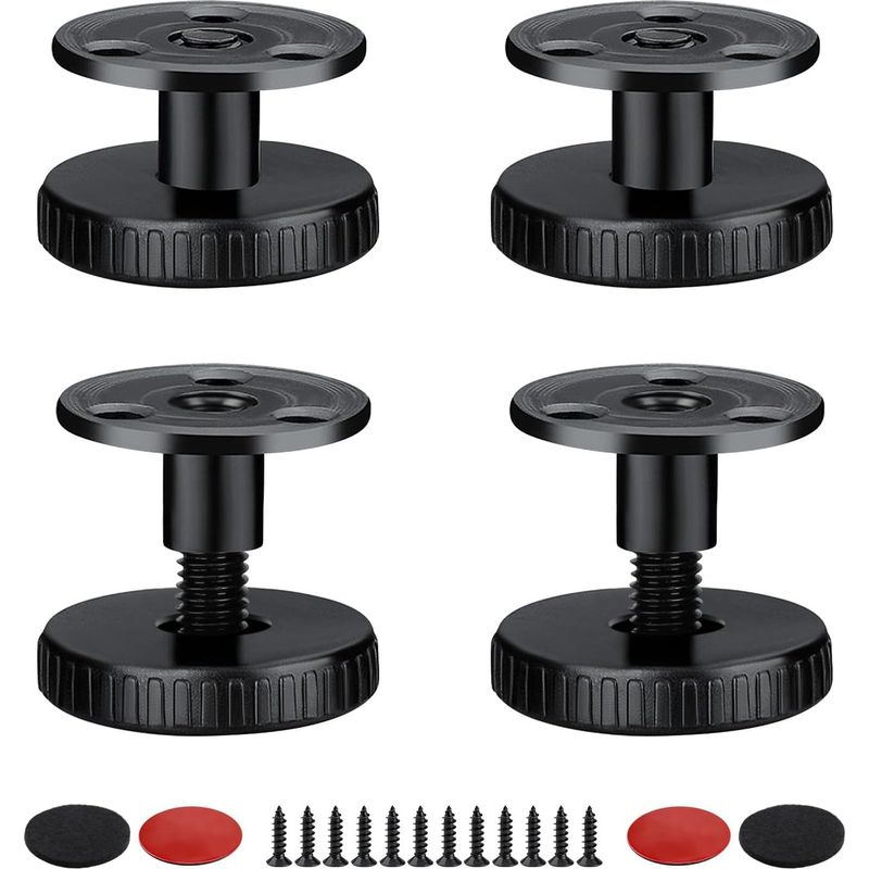 Verstellbare Möbelfüße – 27–40 Mm – Kohlenstoffstahl Und Abs – Montage Per Bohren Oder Selbstklebend – Kratzfeste Unterlage – 4 Stück