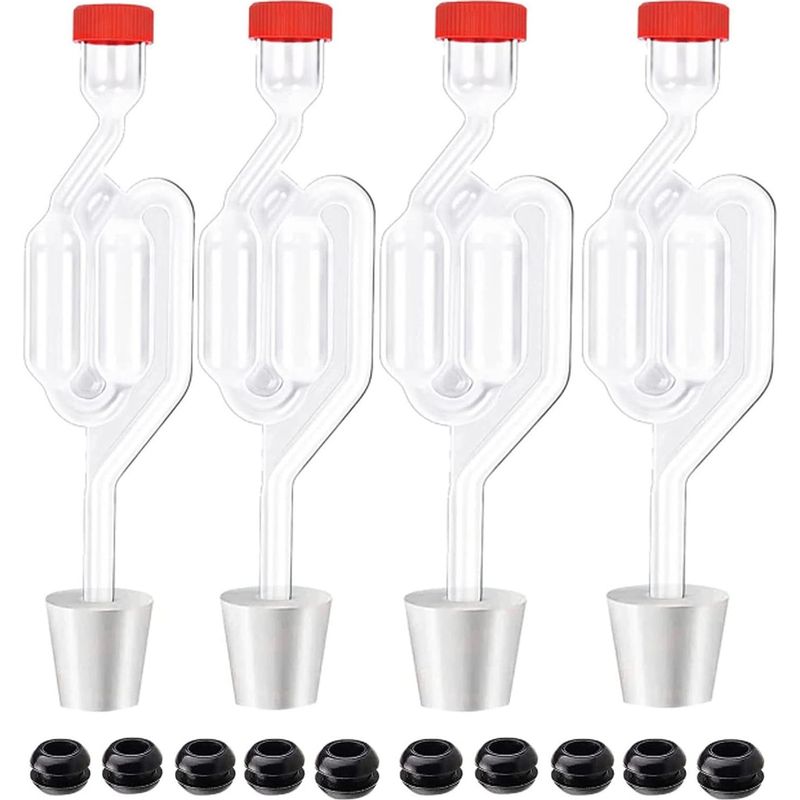 Gärröhrchen Mit Wasserabscheider – S-förmiges Design – Transparentes Kunststoff-gärröhrchen Für Heimbrauerei – 4 Stück