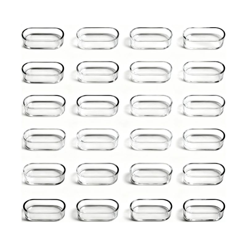 Stuhlbeinschoner – Transparentes Ovales Silikon – 15 X 30 Mm – Zum Schutz Von Böden Und Möbeln – 24 Stück