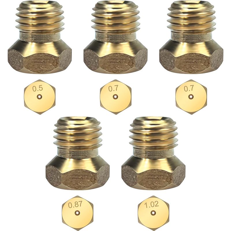 Butangas-injektor – 5 Universal-teile Für Erdgas-/flüssiggas-kochfelder – Durchmesser 0,5 Mm, 0,7 Mm, 0,87 Mm, 1,02 Mm – Komplettset