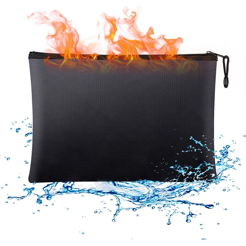 Feuerfeste Tasche – 34 X 24 Cm – Wasserabweisend – Reißverschluss – Für A4-dokumente, Silber, Tablets – 1 Stück