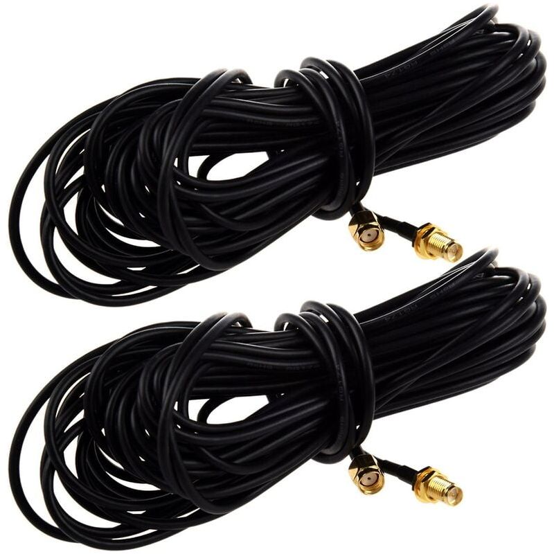 Antennenverlängerungskabel – Rp-sma-stecker Auf Rp-sma-buchse – 9 M – Rg174 – Für Wi-fi 6 Und Hochleistungsantennen – 2er-pack