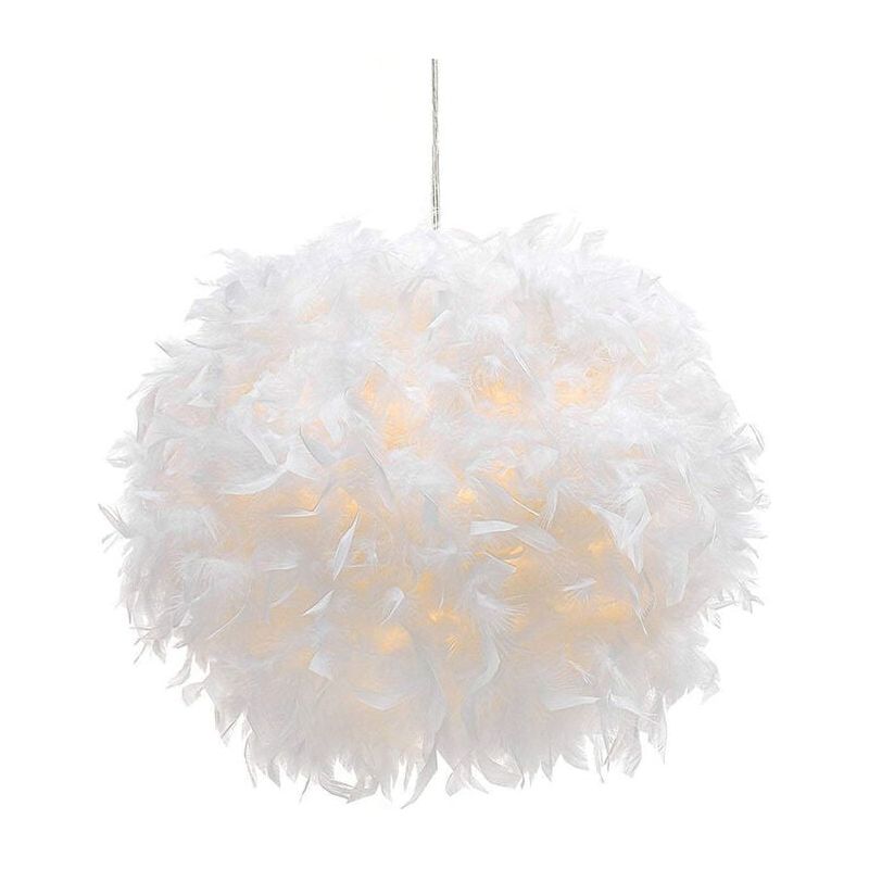 Lampenschirm In Federform – 30 Cm – Für E27-pendelleuchte – Weiß – Höhe 300 Mm X Durchmesser 300 Mm – 1 Stück