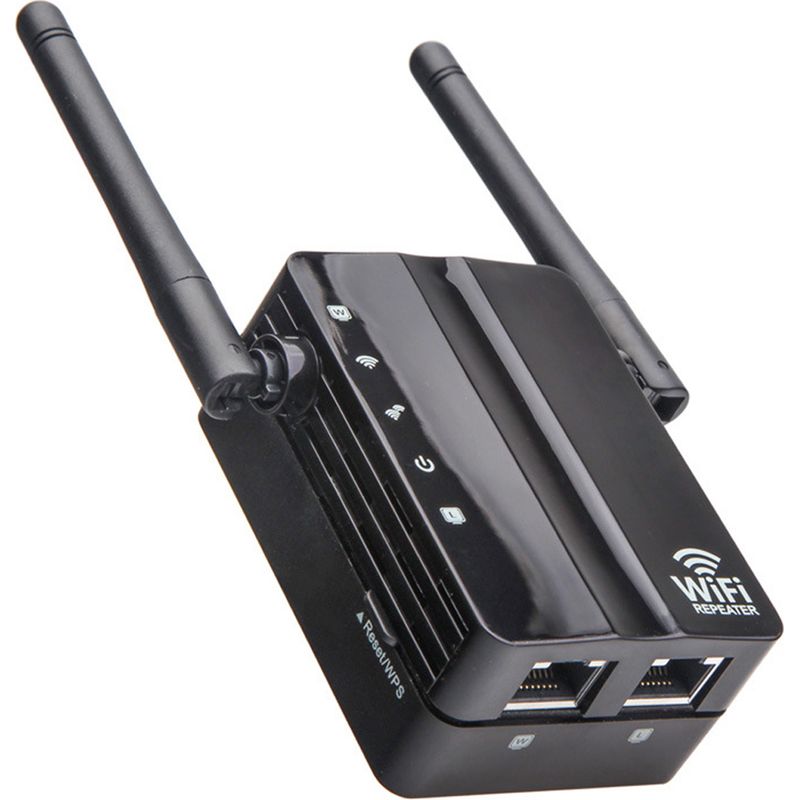 Wlan-repeater – 300 Mbit/s – 2,4 Ghz – Repeater- Und Router-modus – Dual-antennen – Rj45-anschluss – Wps – Kompakt