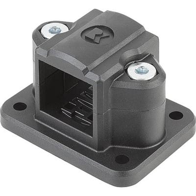 ROHRVERBINDER MIT FLANSCH THERMOPLAST, FÜR VIERKANTROHRE, KOMP:STAHL, A=30