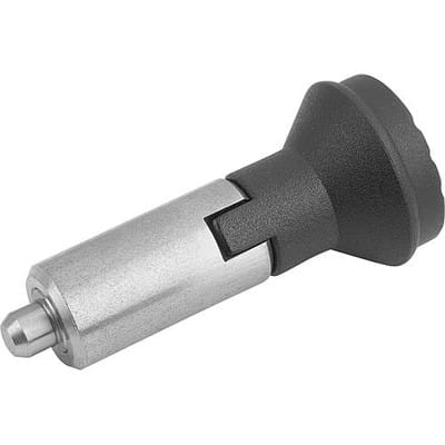 ARRETIERBOLZEN OHNE BUND GR.3, D1=18, D=8, L=74, FORM:M MIT RASTNUT, EDELSTAHL UNGEHÄRTET, KOMP:THERMOPLAST