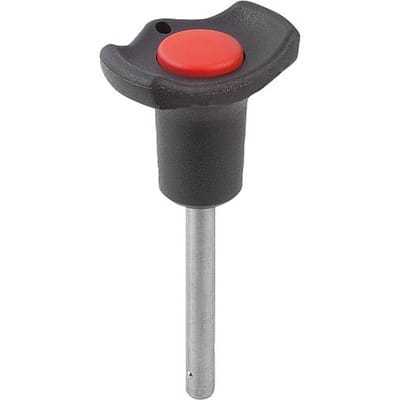 KUGELSPERRBOLZEN MIT PILZGRIFF, FORM:B KUNSTSTOFFBUND, D1=5, L=25, L1=5,9, L5=30,9, EDELSTAHL BLANK,