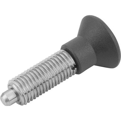 ARRETIERBOLZEN OHNE RASTNUT GR.5 M24X2, FORM:G, EDELSTAHL UNGEHÄRTET, KOMP:THERMOPLAST SCHWARZGRAU RAL7021
