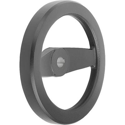 2-SPEICHENHANDRAD D1=80 PASSBOHRUNG MIT NUT D2=12H7, B3=4, T=13,8, ALUMINIUM, SCHWARZ PULVERBESCHICHTET, OHNE GRIFF