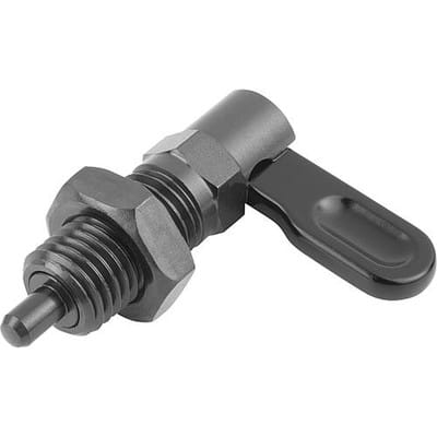 SPERRRIEGEL MIT ANSCHLAG, RECHTS, D=10, M20X1,5, FORM:D GRIFF PULVERB., M. MUTTER, STAHL