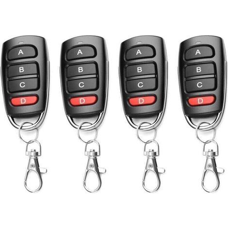 4pcs Telecommande Universelle Portail 433, Xu, Dupl, Xu,icateur Porte De Garage Telecommande, Remplacement Filaire À 4 Boutons, Clonage Pour Électrique --crezuo