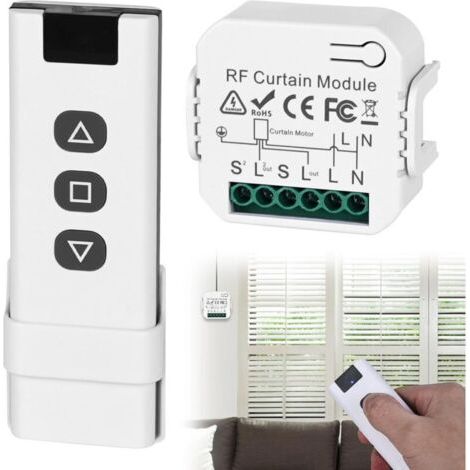 Bunthaus Kit De Commande De Volet Roulant Sans Fil : Interrupteur Intelligent Compatible Avec Interrupteur Sans Télécommande Rf + Module Récepteur