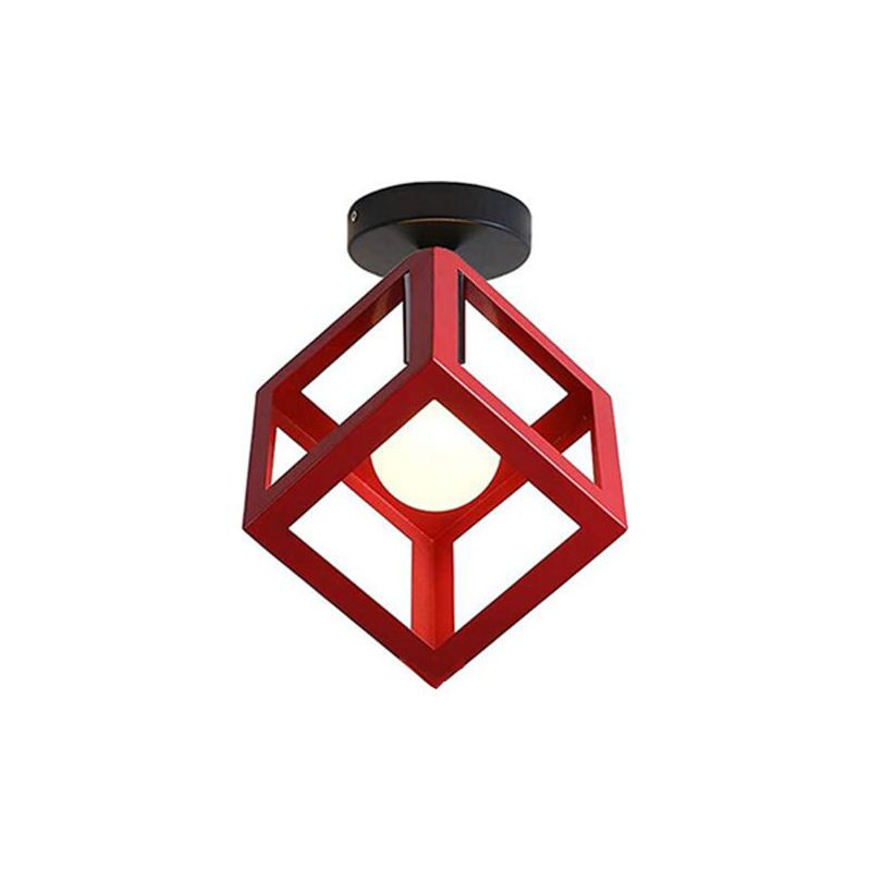Würfelförmige Deckenleuchte, Moderne Deckenleuchte, Retro-vintage-deckenleuchte, Rot