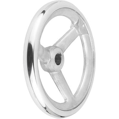 HANDRAD DIN950, D1=180 PASSBOHRUNG MIT NUT D2=18H7, B3=6, T=20,8, ALUMINIUM, OHNE GRIFF