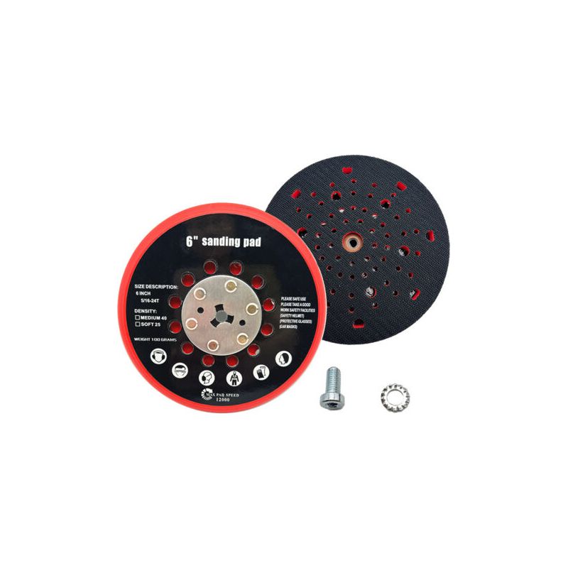 – 150-mm-schleifteller Mit Mehreren Löchern – Kompatibel Mit Bosch Rsm6045, Gex 34-150, Gex 40-150 – Verstärkte Aluminiumplatte – Klettverschluss