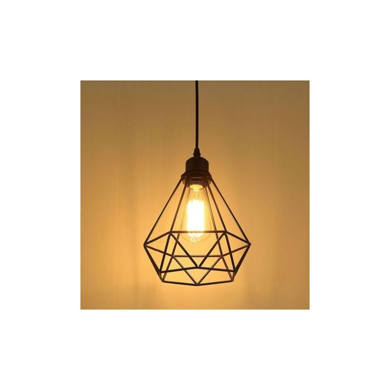 Industrielle Retro-pendelleuchte, Kronleuchter, Vintage-schwarze Käfiglampe, Metalllampenschirm, Deckenleuchte Für Restaurant, Wohnzimmer, Schlafzimmer, Küche, Bar, Flur (leuchtmittel Nicht Enthalten)