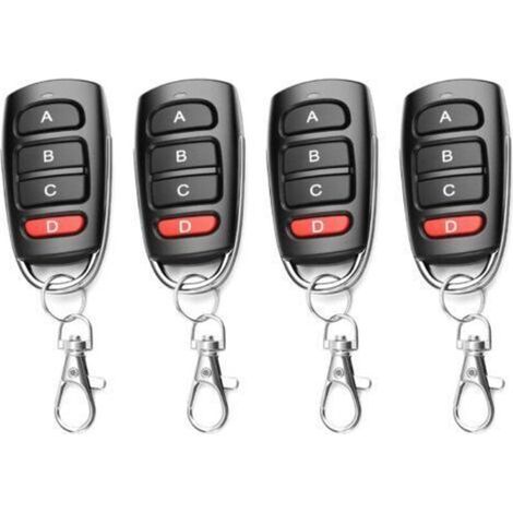 Télécommande Universelle 4 Boutons 433 Mhz – Duplicateur Pour Porte De Garage – Portée 10 M – Compatible Avec Plusieurs Marques