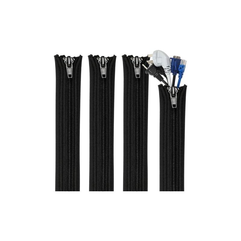 Set Mit 4 Kabelkanälen Mit Reißverschluss Für Fernseher, Computer Und Büro, Je 50 Cm Lang