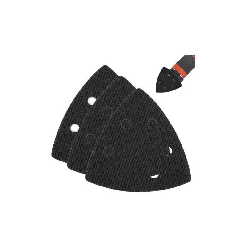 – Set Mit 3 Dreieckigen Schleifpads, 93 Mm – 6 Löcher Zur Staubabsaugung – Zum Schleifen Von Hartholz Und Teakholz – Hochfester Klebstoff