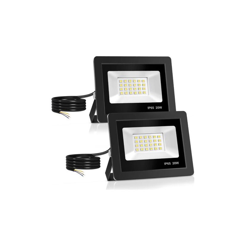 20-w-led-flutlicht, Led-flutlicht Mit 24 Außen-leds, Ip65 Wasserdicht, 6000 K Positives Weißlicht, Außenwandbeleuchtung Für Garten, Terrasse Und Garage