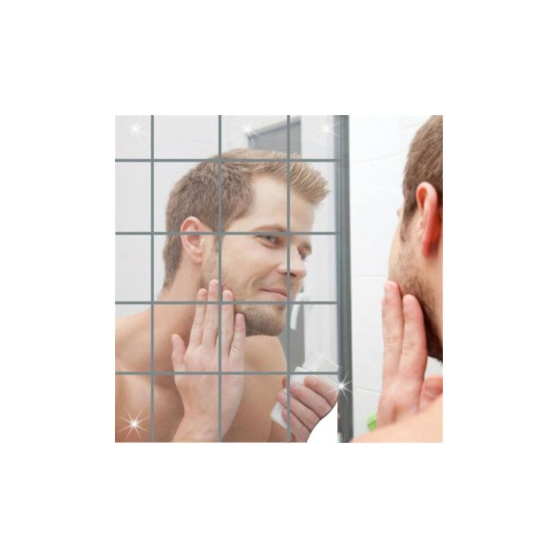 Packung Mit 10 Verdickten, Selbstklebenden Spiegelplatten Für Transparente Wandspiegelfliesen Für Badezimmer, Schlafzimmer, Tür Usw. (1515 Cm)