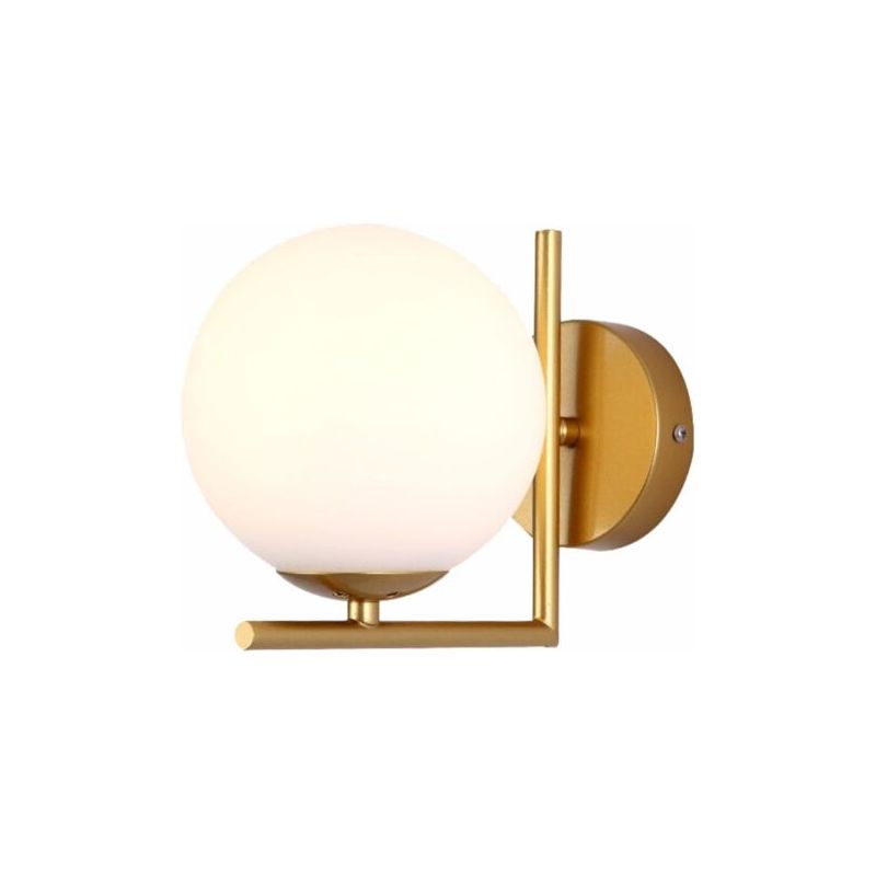 Wandleuchte In Goldglaskugelform – Minimalistische 1-flammige Beleuchtung – Kompatibel Mit E26/e27-leuchtmitteln – Schnellmontage Inklusive