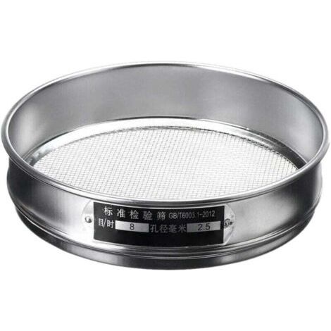 8 Mesh Tamis Farine Inox Tamis Jardin Tamis Cuisine Patisserie 2.5mm Diamètre 20cm, Profondeur 5cm