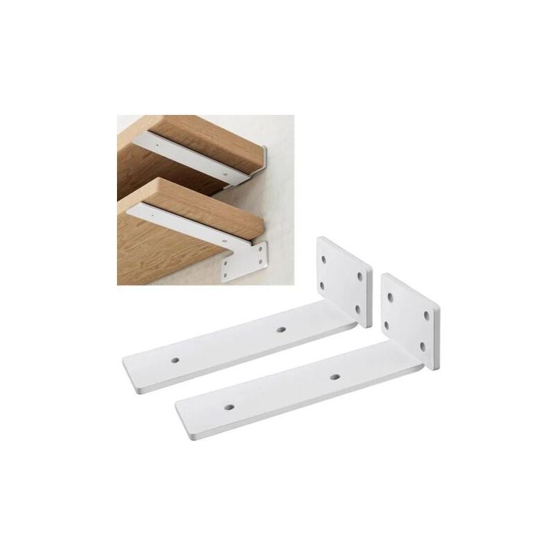 (weiß, 15 Cm) Set Mit 2 Wandregalhalterungen, Tragkraft 75 Kg, T-förmige Aufhängehalterung