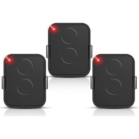 Lot De 3 Télécommande Compatible Nice Era One2/on2e/on4e/on1e,433,92 Mhz Télécommande Porte De Garage,rolling Code,2 Canaux(noir)