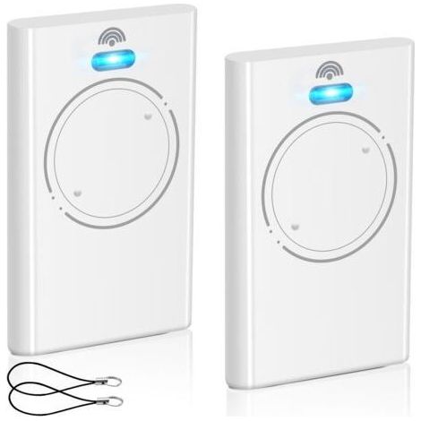 Lot De 2 Télécommandes Pour Ouvre-porte De Garage 433,92 Mhz - Compatible Avec Xt2 433 Slh Lr - 2 Canaux - Blanc