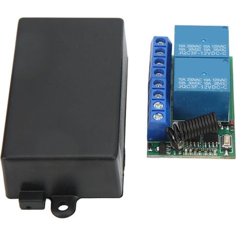 Relais Rf 2 Canaux 12v Module Sans Fil Récepteur Télécommande Apprentissage Code 315mhz Pour Portail Volet Roulant Alarme