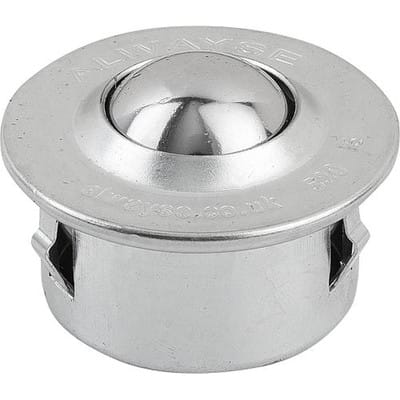 KUGELROLLE MIT BEFESTIGUNGSELEMENT, FORM:C STAHL, KOMP:EDELSTAHL