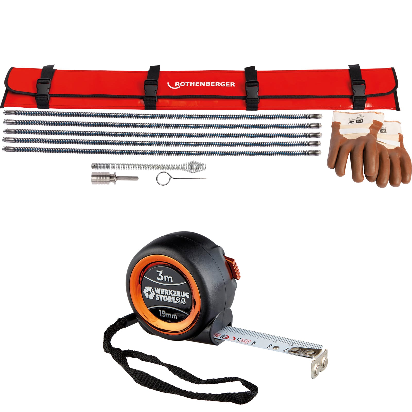 Rothenberger Spiralen Starterset, 13mm + Bandmaß - 1500005712-set