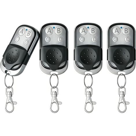 Télécommande Universelle Pour Porte De Garage 4 Pièces, Télécommande 433 Mhz, Ouvre-porte De Garage Avec 4 Boutons Pour Ouvre-porte De Garage, Portes Coulissantes, Portes, Interrupteurs D'Éclairage