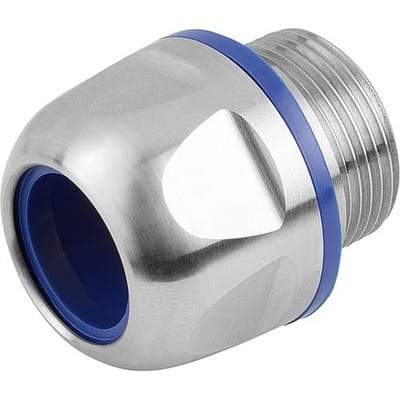 KABELVERSCHRAUBUNG HYGIENIC DESIGN M25X1,5X10, H=27, SW=30, EDELSTAHL BLANK, KOMP:TPU