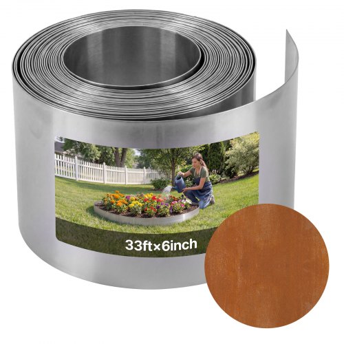 Rasenkante Cortenstahl, 10 M X 15 Cm Beeteinfassung Inkl. Handschuhen, Metall Gartenpalisade, Mähkante, Beetumrandung Zur Gartengestaltung, Beetbegrenzung Für Blumenbeete & Gartenwege