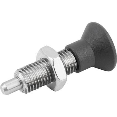 ARRETIERBOLZEN OHNE RASTNUT GR.2 M12X1,5, FORM:H, EDELSTAHL UNGEHÄRTET, KOMP:THERMOPLAST SCHWARZGRAU RAL7021