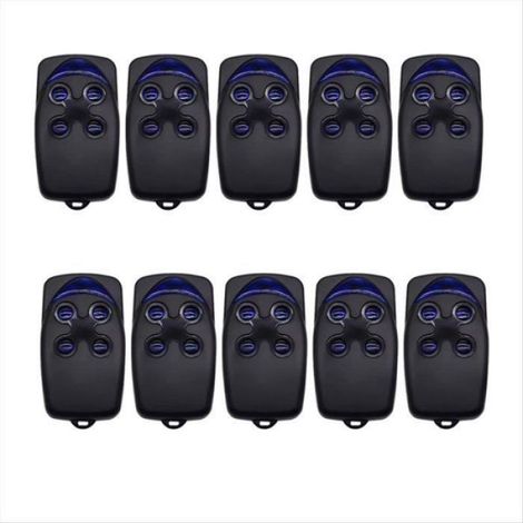 Télécommande Porte Garage - 433 Mhz - Code Tournant - 4 Boutons - Pour Ouvre-porte Garage - Lot De 10
