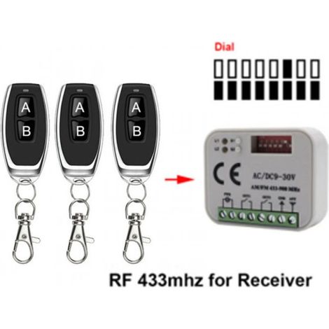 Télécommande De Porte De Garage 433 868 Mhz Rx Multi 300-900 Mhz Ac/dc 9-30 V Télécommande