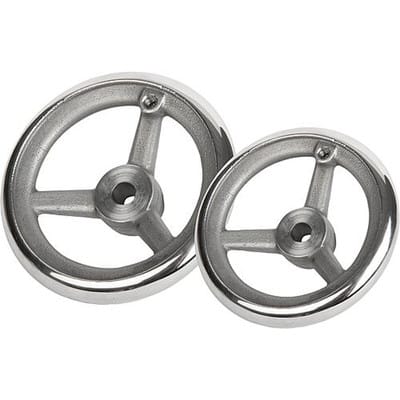 HANDRAD DIN950 D1=160 PASSBOHRUNG MIT NUT D2=16H7, B3=5, T=18,3, D7=M10, EDELSTAHL 1.4401 POLIERT, OHNE GRIFF