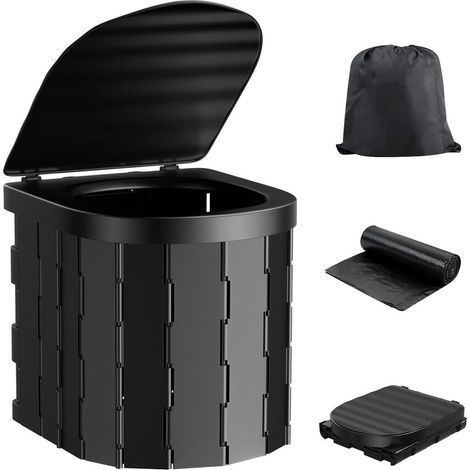 Faltbare Campingtoilette Mit Deckel – Maximale Belastung 200 Kg – Tragbare Toilette Für Reisen, Camping Und Outdoor-aktivitäten