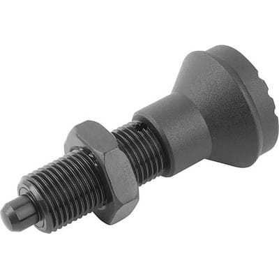 ARRETIERBOLZEN OHNE RASTNUT GR.1 D1=M10X1, FORM:H STAHL, GEHÄRTET, KOMP:THERMOPLAST, SCHWARZGRAU RAL7021
