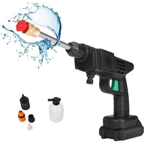 Nettoyeur Haute Pression Sans Fil Haute Pression 460w, Pistolet Portable À Eau Haute Pression, Pistolet De Lavage De Voiture, Connecteur Pour Robinet