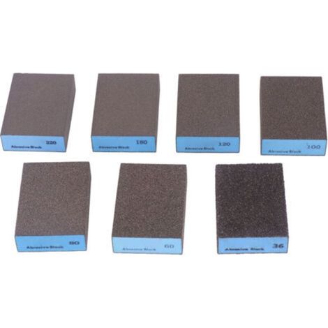 Sponge De Ponçage 7pcs 36 60 80 100 120 180 220 Grits Kit D'Outils De Blocs De Ponder Sèche Grits Grits